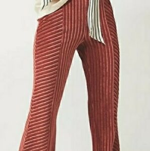 Free People Slim Pull-On Velvet Flare Pants SZ M